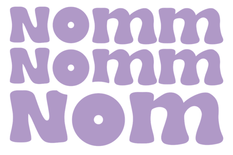 Nomm Nomm Nom - Logo lilas